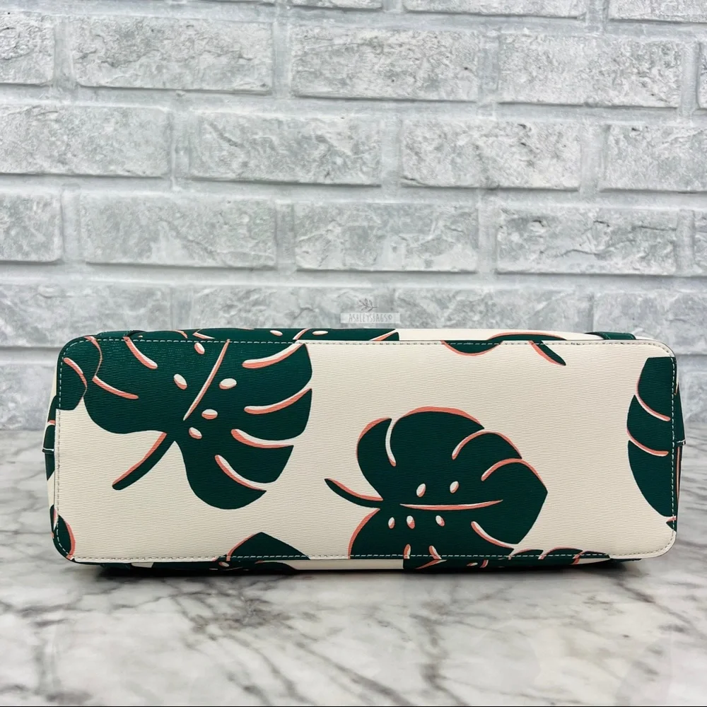 Kate Spade Large Cara Tote Shoulder Bag Monstera Leaves - Picture 6 of 9